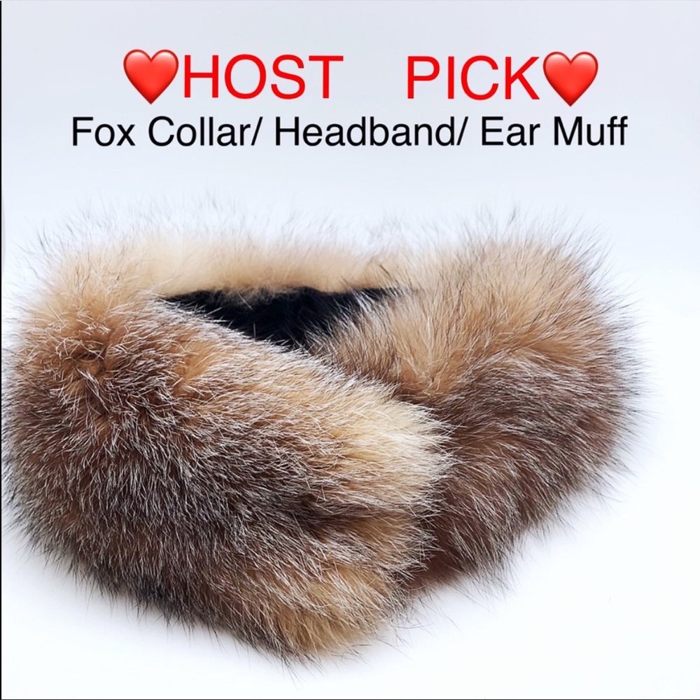 Fox Fur Collar Headband Ear Muff Neck Warmer